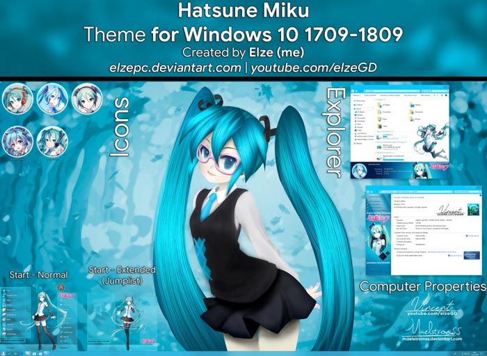 Hatsune Miku Windows 10 Theme