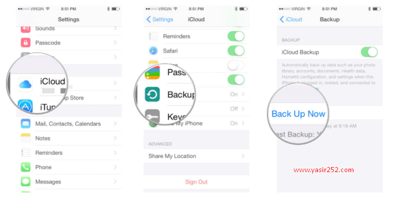 Backup Data iPhone ke iCloud