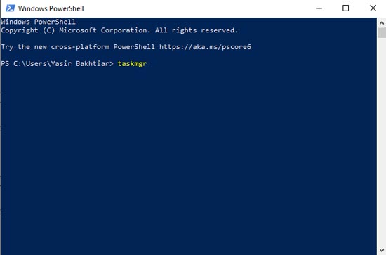 Buka Task Manager Melalui PowerShell