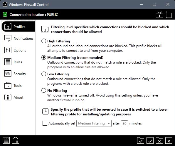 Aplikasi Windows Firewall Control