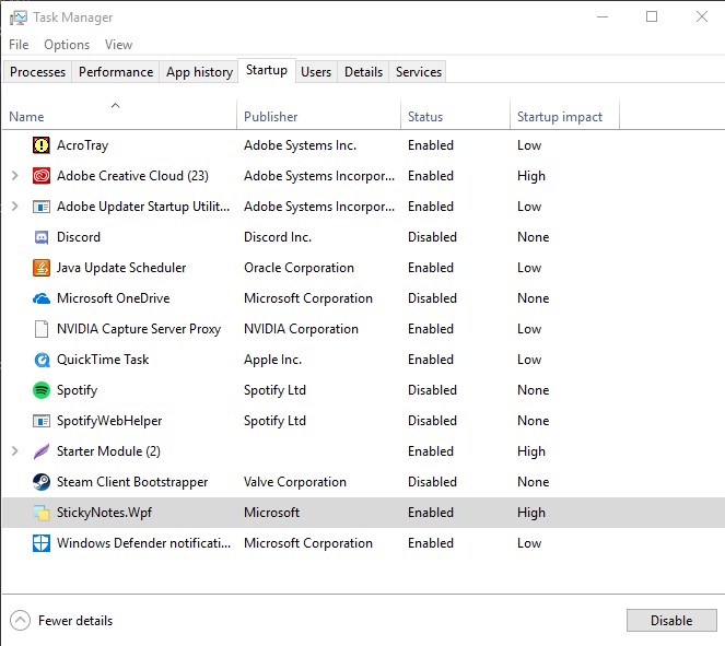 Cara Mematikan Program Startup Windows 10