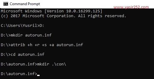 Menggunakan command prompt untuk menghapus virus shortcut di flashdisk