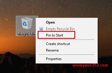 Menghilangkan Recycle Bin