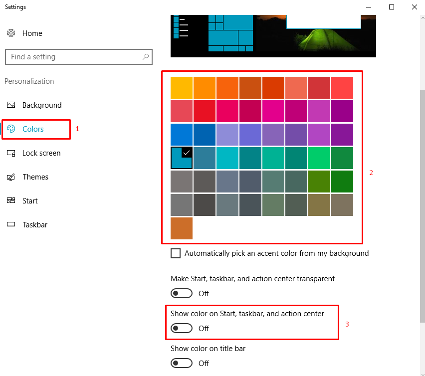 Ganti Warna Taskbar Windows 10