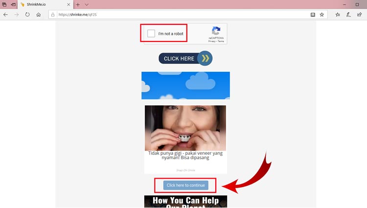 Cara Melewati Shortlink Shrinkme