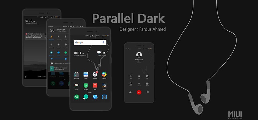 Tema xiaomi keren parallel dark