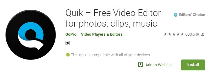 Download gratis aplikasi QUIK untuk edit video di smartphone android
