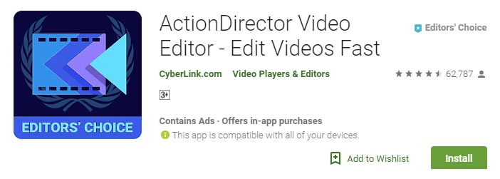 Aplikasi Edit Video di Android Action Director Video Editor