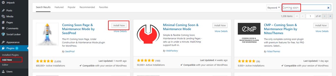 Plugin coming soon maintenance mode wordpress