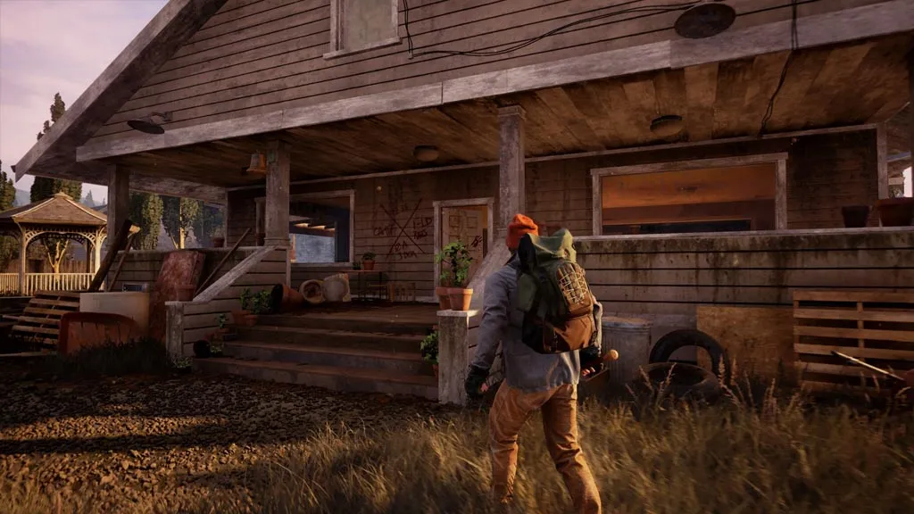 Memasuki area rumah kosong untuk scavenging loot