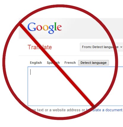 Google translate Buruk untuk SEO konten web