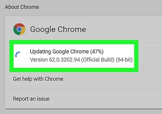 Proses updating chrome