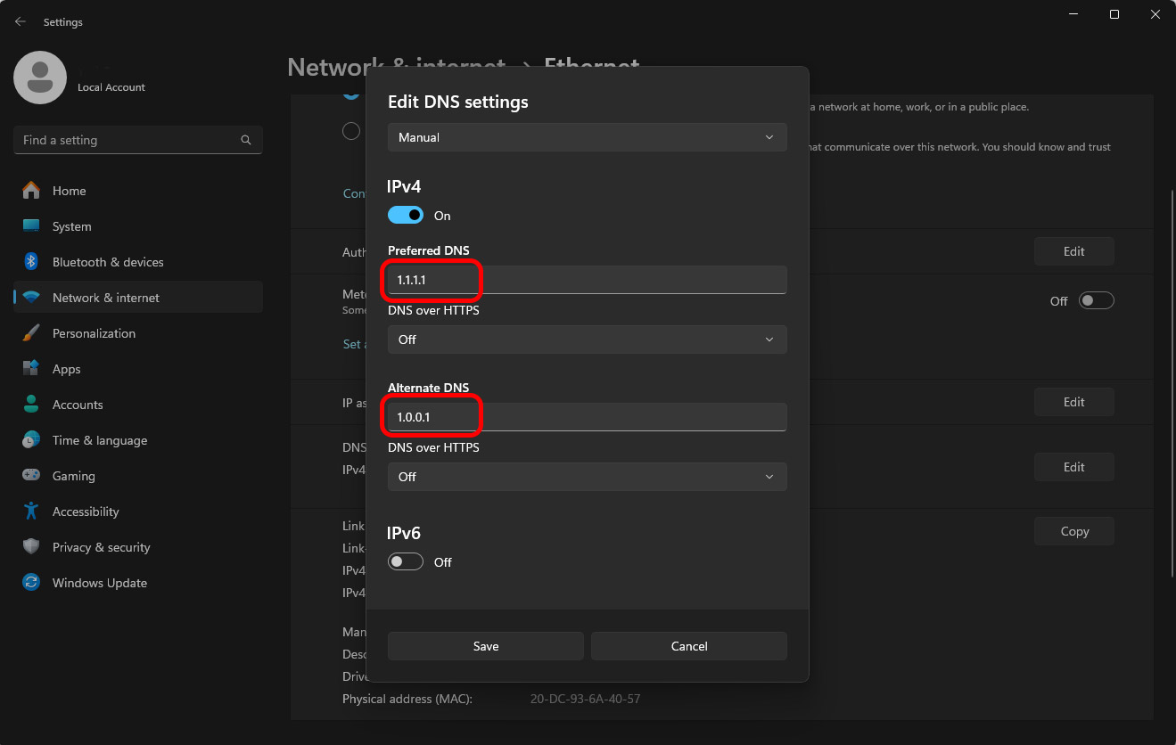 Mengubah DNS 1.1.1.1 Bypass Internet Positif