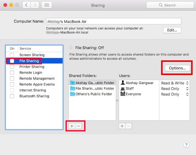 File Sharing Mac SMB