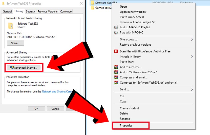 Mengaktifkan File Sharing Windows Folder