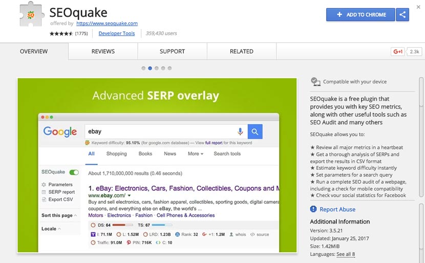 SeoQuake Seo Extension Chrome Terbaik