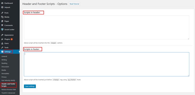 Header Footer Scripts WordPress Plugin
