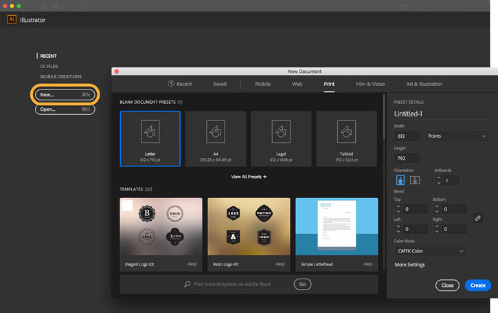 User interface adobe illustrator terbaru