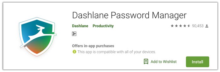 Dashlane Password manager