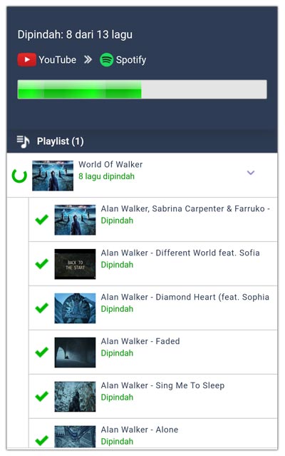 Cara convert playlist musik youtube ke spotify