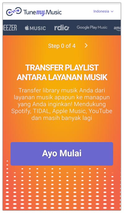 cara mulai menggunakan tune my music