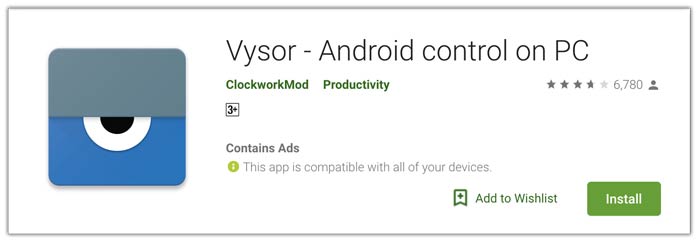 Vysor Screen Capture Android