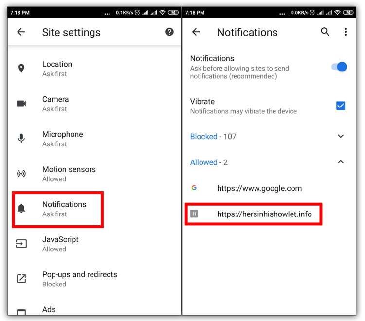 Menghentikan Notif Malware Chrome Android