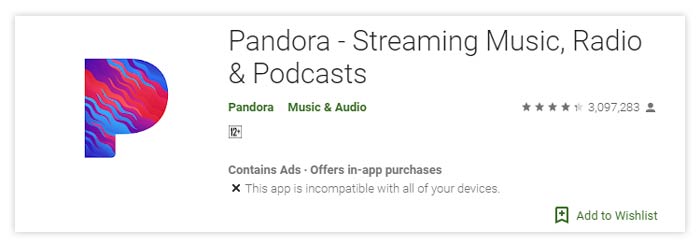 Pandora Streaming Music Radio Podcast Android