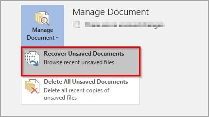 Recover Unsaved Documents Word