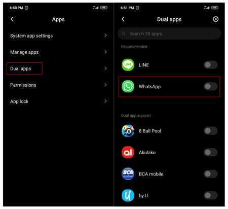 Dual Apps MIUI