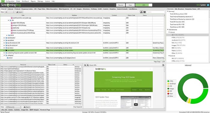 Screaming Frog SEO Spider Features
