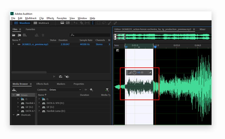 Menghilangkan AudioJungle di Adobe Audition