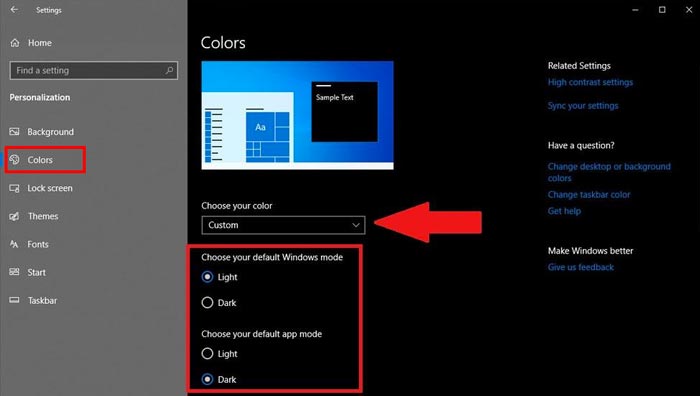 Mengaktifkan Windows 10 Dark Mode