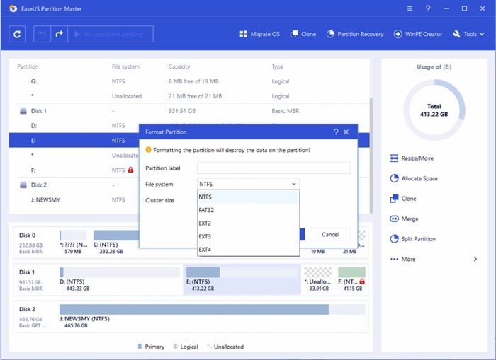 EaseUS Partition Master Free Download Full Version