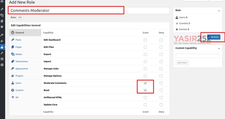 Menambah User Roles dan Permissions WordPress