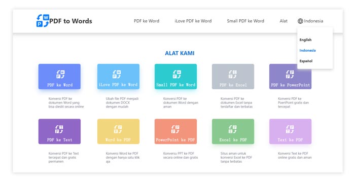 Fungsi PDF To Words Konverter Online