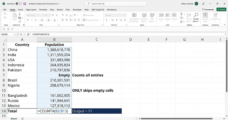 27 Rumus Penting Microsoft Excel COUNTA