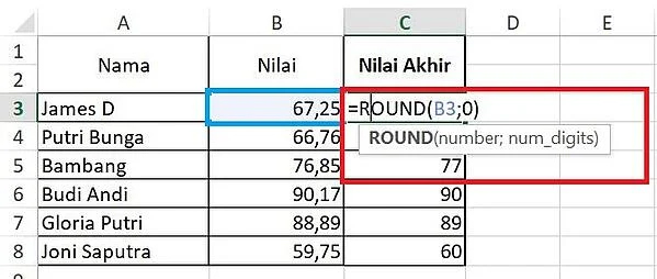 27 Rumus Penting Microsoft Excel ROUND