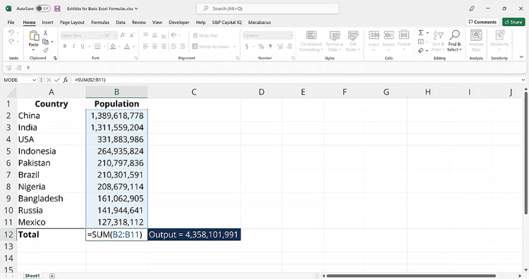 27 Rumus Penting Microsoft Excel SUM