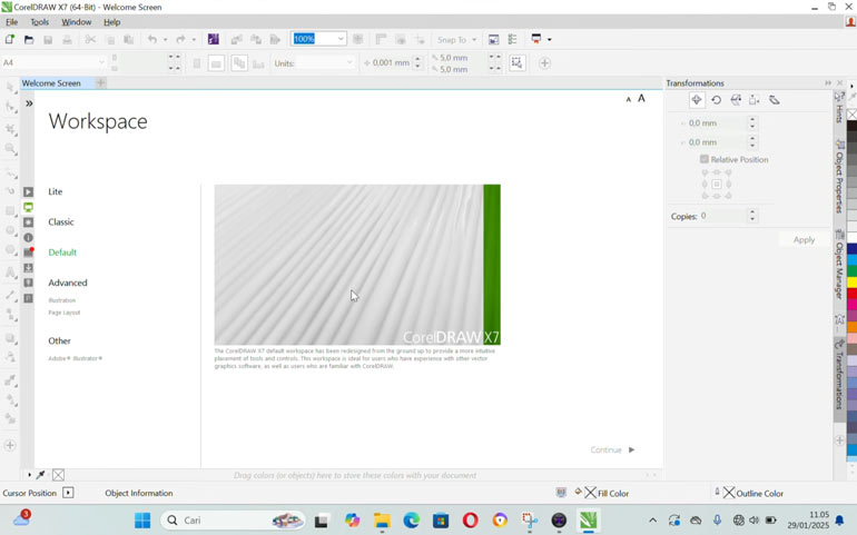 CorelDraw X7 User Interface Preview Full Version