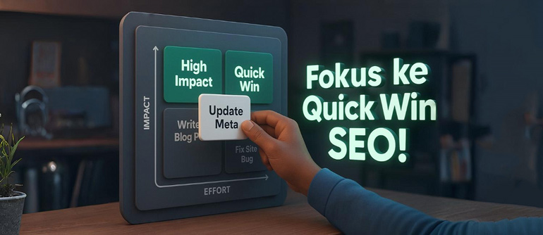 Task board SEO dengan fokus prioritas tugas berdampak tinggi