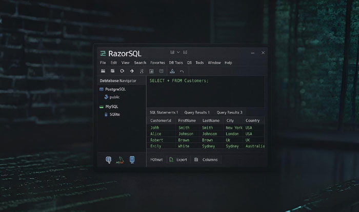 RazorSQL sebagai software database management