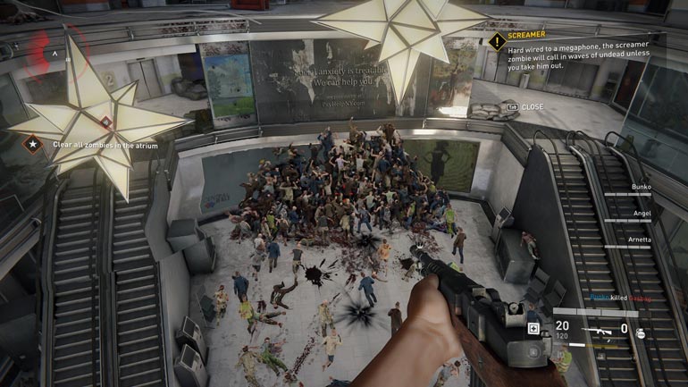 Gameplay ketika menjalankan mission campaign di atrium
