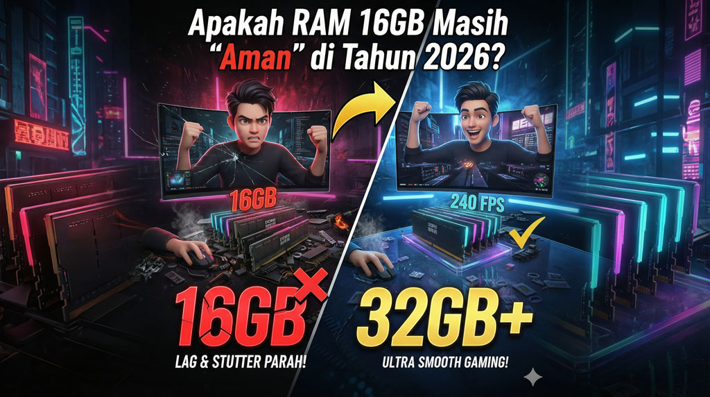 Apakah RAM 16 GB Masih Aman untuk gaming di tahun 2026?