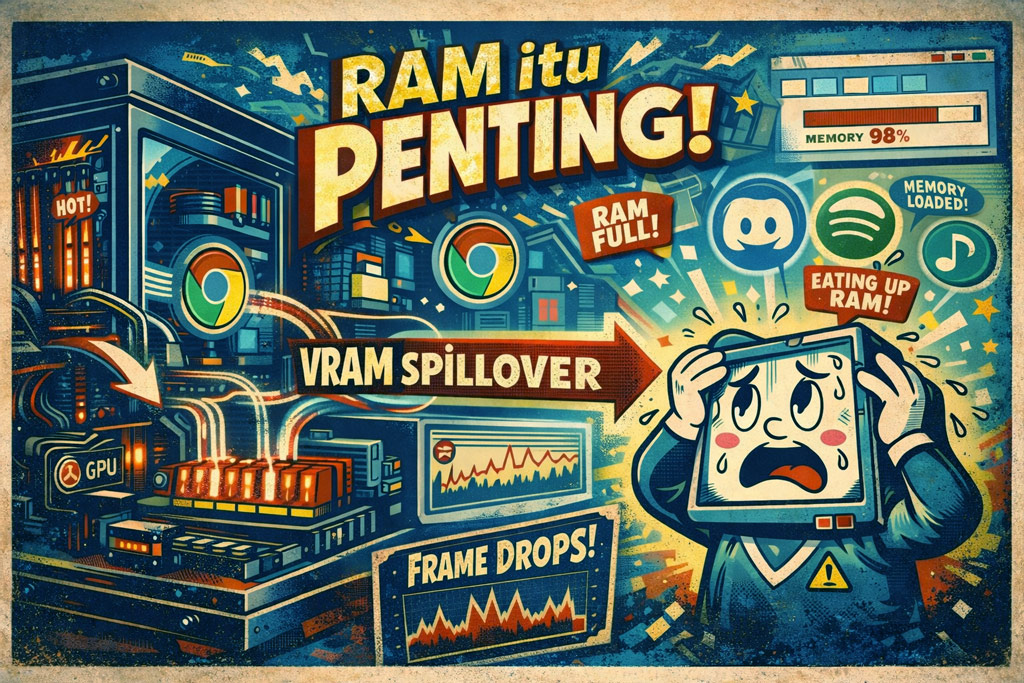 RAM itu penting banget untuk gaming dengan semua kemampuannya membantu VGA