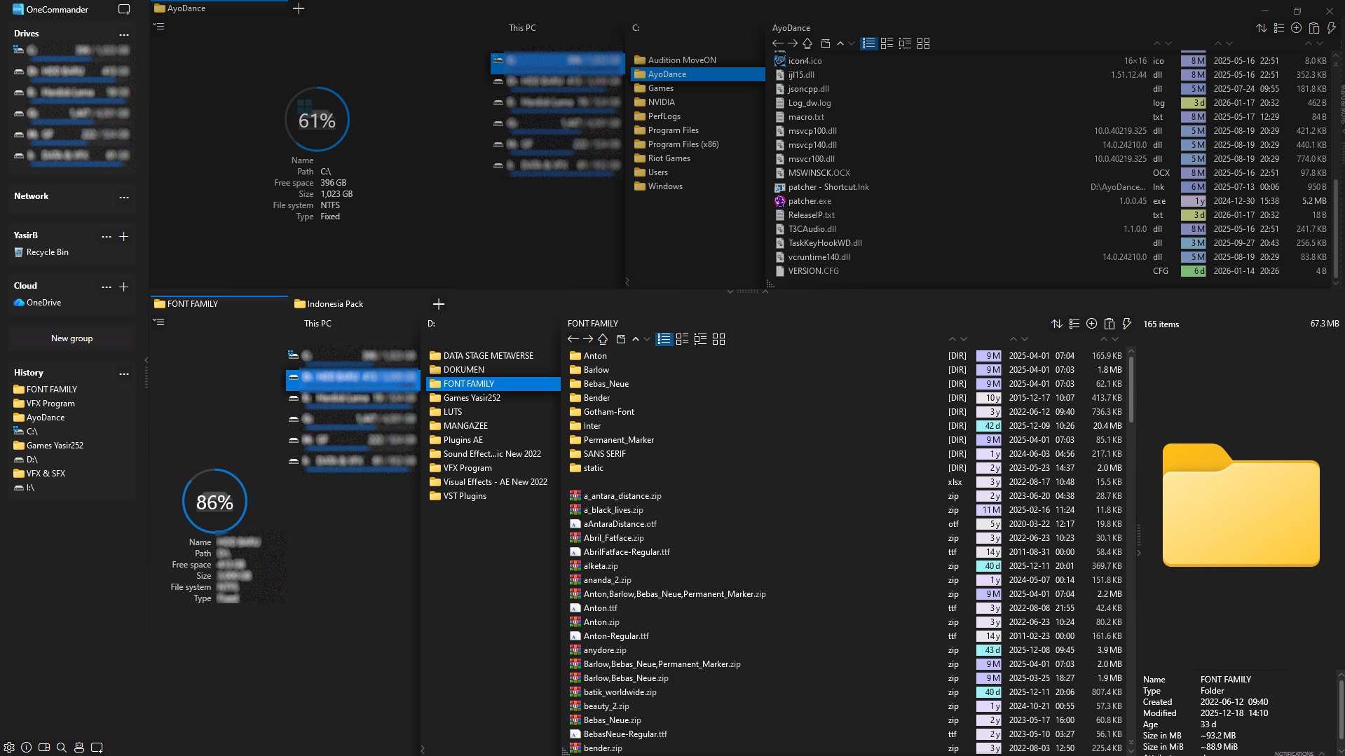 Tampilan Dual Pane Dan Column View di Aplikasi Onecommander