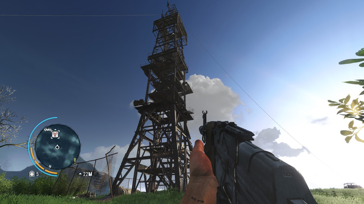 Melihat pemandangan indah dari tower radio setelah download Far Cry 3 gratis