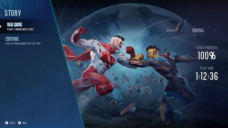 Invincible VS Gameplay Screenshot PC Intro Menu