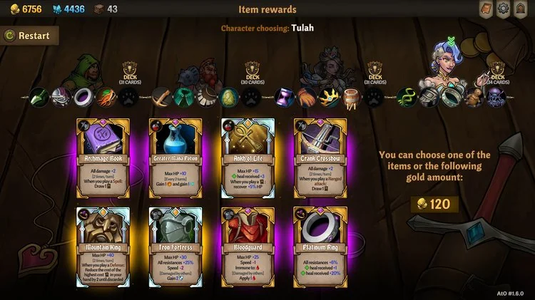 Across The Obelisk deck building interface