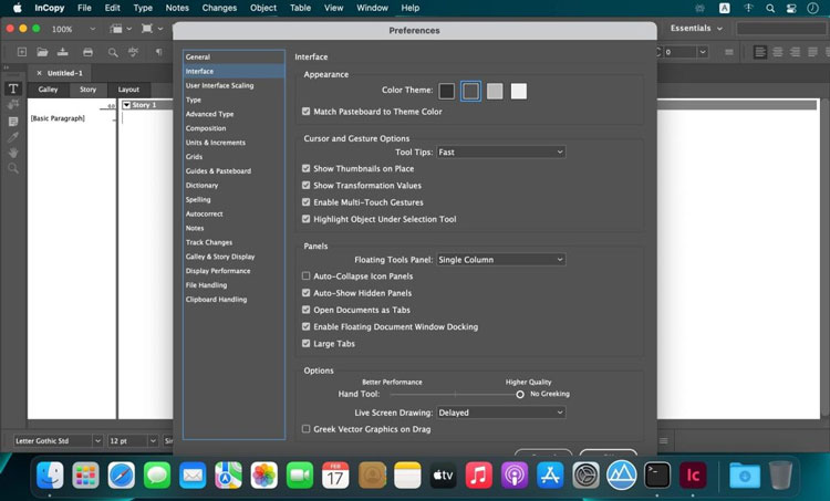 Adobe InCopy 2026 macOS Full Version editing text in an InDesign layout